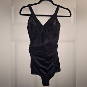 Elegant Black Satin Chemise